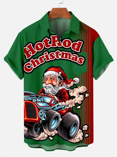 Men's Christmas Funny Graphic Short Sleeve Hawaiian Shirt